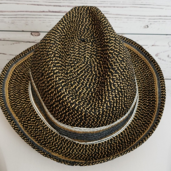 BCBGeneration Off Campus Striped Fedora Hat - Picture 3 of 8